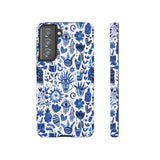 Blue State of Life Phone Case - Trendy Navy Blue Collage Protective Phone Cover for iPhone, Samsung, Pixel