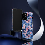 Beachy Blue Collage Phone Case - Trendy Navy Blue and Pink Aesthetic Protective Phone Cover for iPhone, Samsung, Pixel