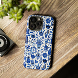 Blue State of Life Phone Case - Trendy Navy Blue Collage Protective Phone Cover for iPhone, Samsung, Pixel