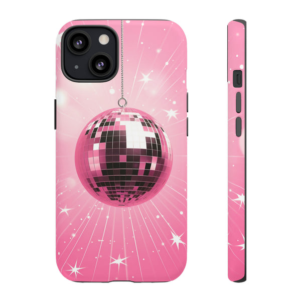 Disco Ball Phone Case - Pink Trendy Retro Mirror Ball Protective Phone Cover for iPhone, Samsung, Pixel