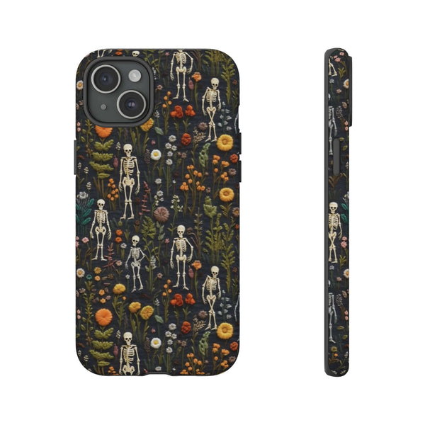 Mini Skeletons in Mystique Garden 3D Phone Case for iPhone, Samsung, Pixel