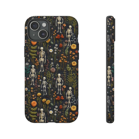 Mini Skeletons in Mystique Garden 3D Phone Case for iPhone, Samsung, Pixel