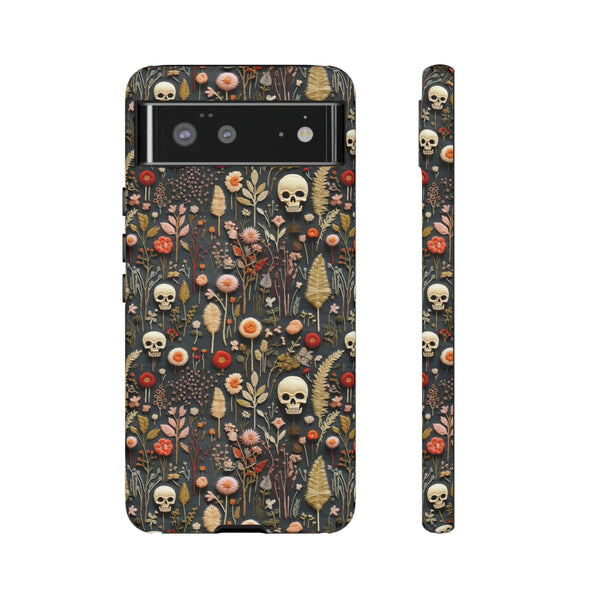 Magical Skull Garden Aesthetic 3D Phone Case for iPhone, Samsung, Pixel