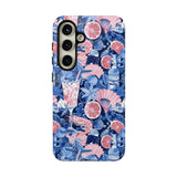 Beachy Blue Collage Phone Case - Trendy Navy Blue and Pink Aesthetic Protective Phone Cover for iPhone, Samsung, Pixel