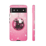 Disco Ball Phone Case - Pink Trendy Retro Mirror Ball Protective Phone Cover for iPhone, Samsung, Pixel