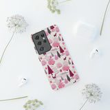 Pink Winter Woodland Aesthetic Embroidery Phone Case for iPhone, Samsung, Pixel