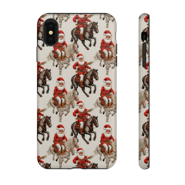 Cowboy Santa Embroidery Phone Case for iPhone, Samsung, Pixel