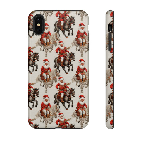 Cowboy Santa Embroidery Phone Case for iPhone, Samsung, Pixel