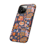 Citrus Coast Collage Phone Case - Blue Orange Trendy Coastal Art Protective Phone Cover for iPhone, Samsung, Pixel