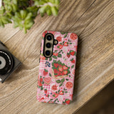 Strawberry Collage Phone Case - Pink Trendy Aesthetic Protective Phone Cover for iPhone, Samsung, Pixel