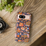 Citrus Coast Collage Phone Case - Blue Orange Trendy Coastal Art Protective Phone Cover for iPhone, Samsung, Pixel