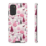 Pink Winter Woodland Aesthetic Embroidery Phone Case for iPhone, Samsung, Pixel Samsung Galaxy S20 / Matte