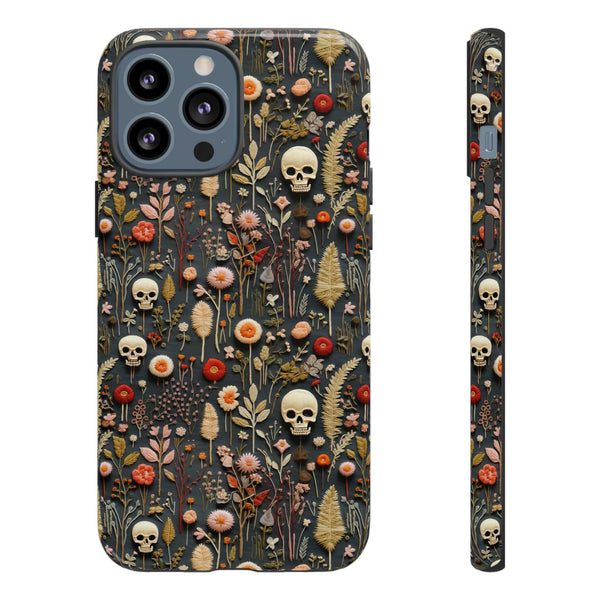 Magical Skull Garden Aesthetic 3D Phone Case for iPhone, Samsung, Pixel