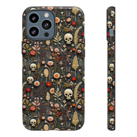 Magical Skull Garden Aesthetic 3D Phone Case for iPhone, Samsung, Pixel