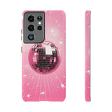 Disco Ball Phone Case - Pink Trendy Retro Mirror Ball Protective Phone Cover for iPhone, Samsung, Pixel