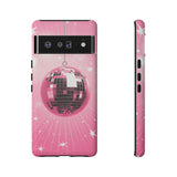 Disco Ball Phone Case - Pink Trendy Retro Mirror Ball Protective Phone Cover for iPhone, Samsung, Pixel