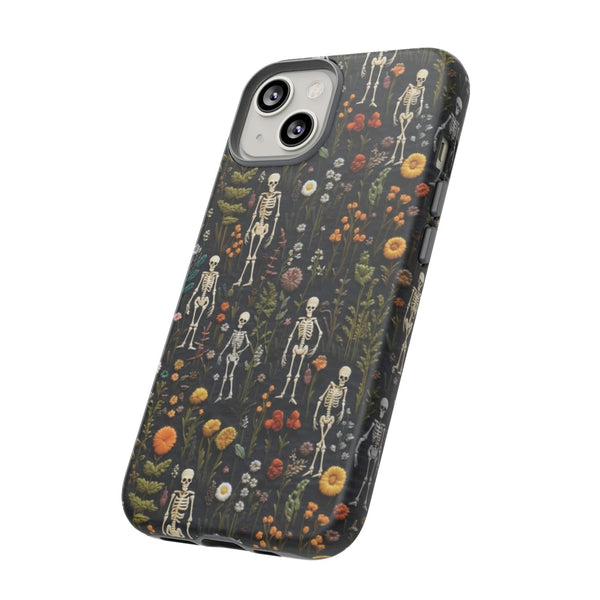 Mini Skeletons in Mystique Garden 3D Phone Case for iPhone, Samsung, Pixel
