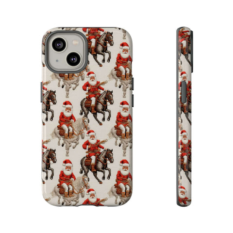 Cowboy Santa Embroidery Phone Case for iPhone, Samsung, Pixel