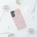 Pink Floral Bow Phone Case - Preppy Bows Protective Phone Cover for iPhone, Samsung, Pixel