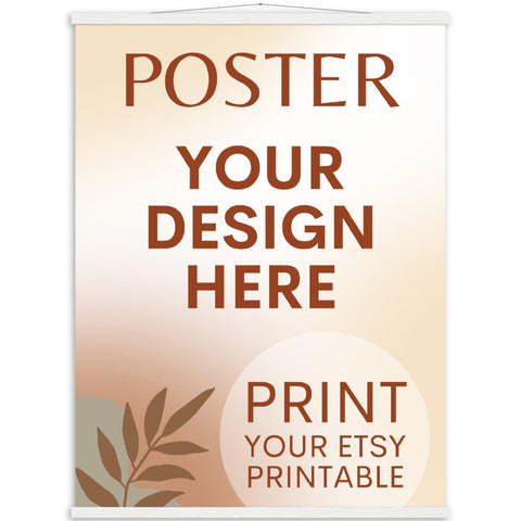 Custom Poster with Magnetic Wood Hanger Frame, Print Poster, Photo, Painting, Digital Art, Print Etsy Printable Download, Printing Services