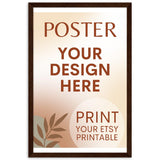 Custom FRAMED Poster | Photo | Painting Printing, Print Your Design, Print Digital Download, Etsy Printable File Download Printing Services 30x45 cm / 12x18″ / Dark wood