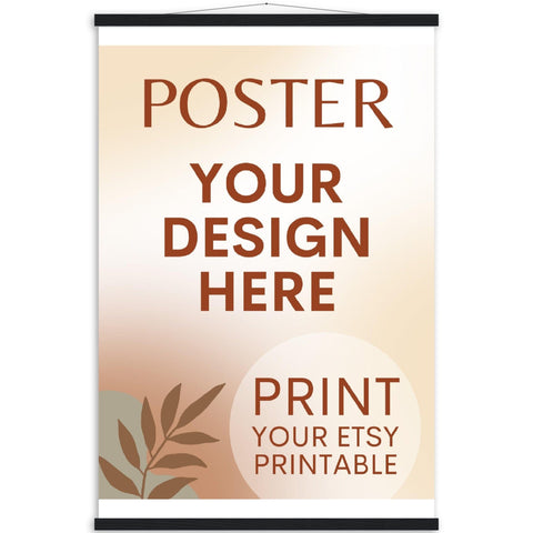 Custom Poster with Magnetic Wood Hanger Frame, Print Poster, Photo, Painting, Digital Art, Print Etsy Printable Download, Printing Services