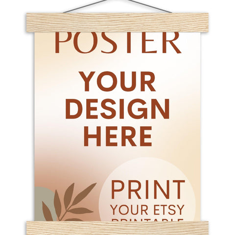 Custom Poster with Magnetic Wood Hanger Frame, Print Poster, Photo, Painting, Digital Art, Print Etsy Printable Download, Printing Services