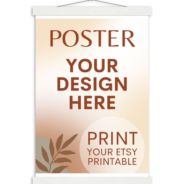 Custom Poster with Magnetic Wood Hanger Frame, Print Poster, Photo, Painting, Digital Art, Print Etsy Printable Download, Printing Services