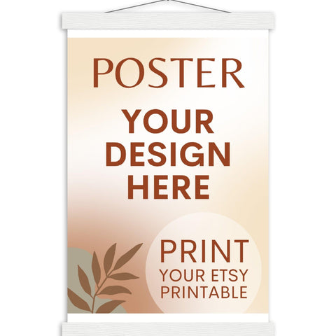 Custom Poster with Magnetic Wood Hanger Frame, Print Poster, Photo, Painting, Digital Art, Print Etsy Printable Download, Printing Services