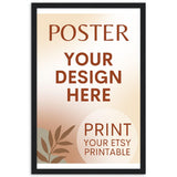 Custom FRAMED Poster | Photo | Painting Printing, Print Your Design, Print Digital Download, Etsy Printable File Download Printing Services 30x45 cm / 12x18″ / Black
