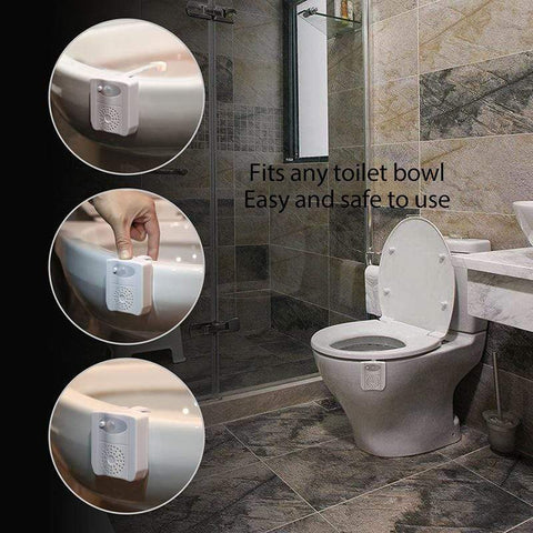 3-in-1 Toilet Bowl Night Light LED Anti-Mold UV Disinfecting & Air