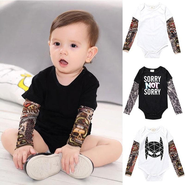 Sleeve Tattoo Print Baby Romper