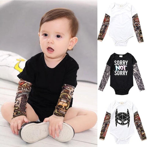 2019 Tattoo Sleeve Print Baby Romper