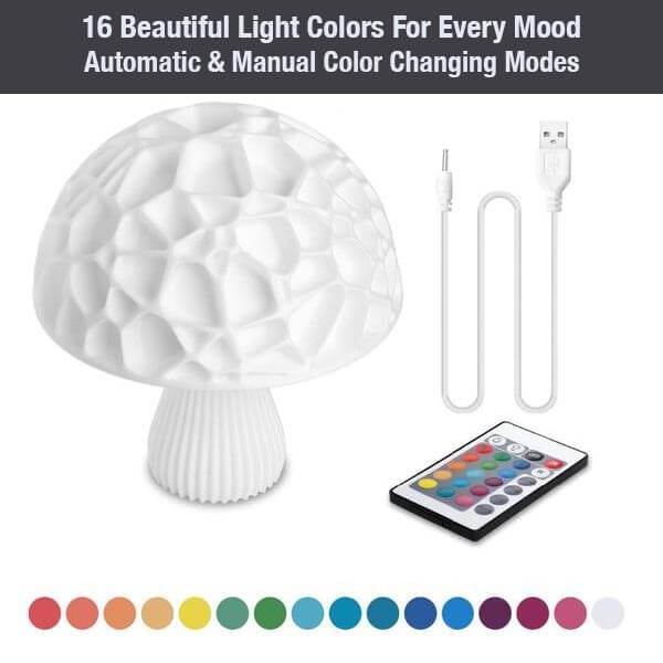 Creative Multicolor LED Mushroom Lamp