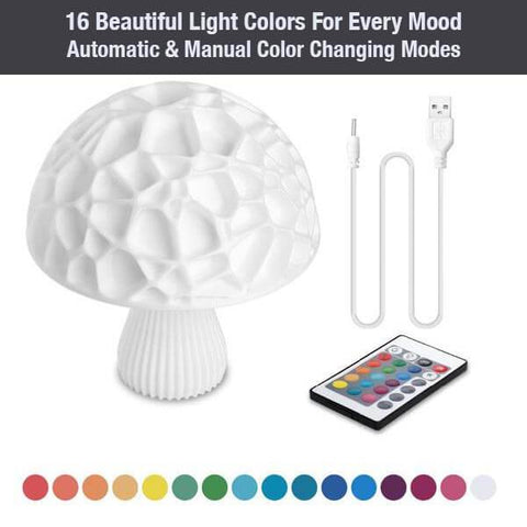 Creative Multicolor LED Mushroom Lamp