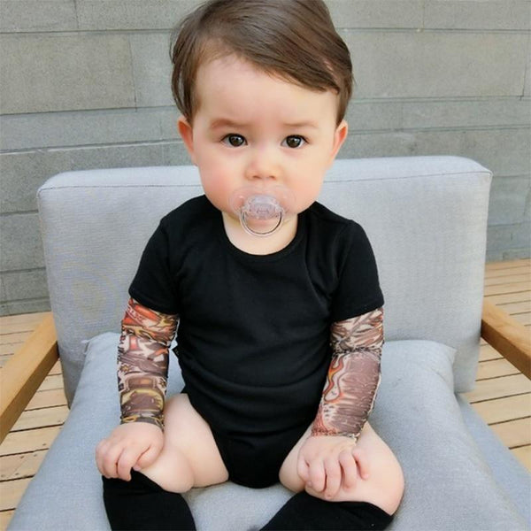 Sleeve Tattoo Print Baby Romper