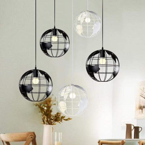 World Map Globe Pendant Light