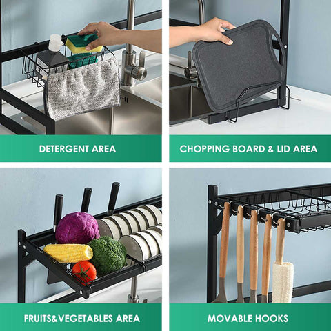 LuxRack™ Customizable Over Sink Dish Drying Rack (New Design)