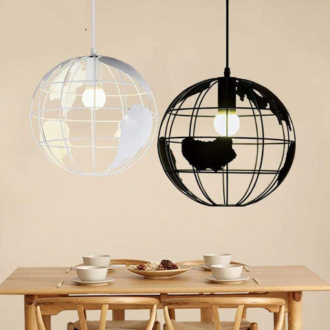 World Map Globe Pendant Light