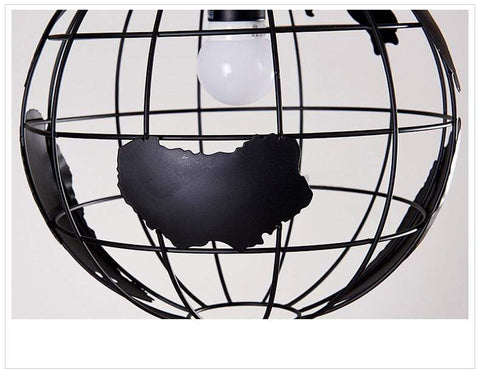 World Map Globe Pendant Light