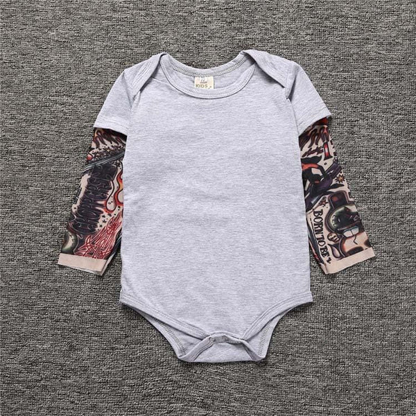 Sleeve Tattoo Print Baby Romper