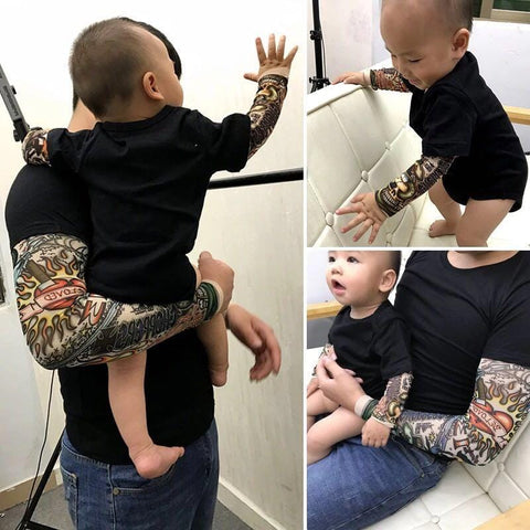 Sleeve Tattoo Print Baby Romper