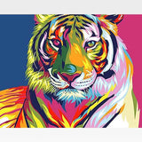 Abstract Colorful Tiger Paint-By-Numbers Kit