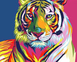 Abstract Colorful Tiger Paint-By-Numbers Kit