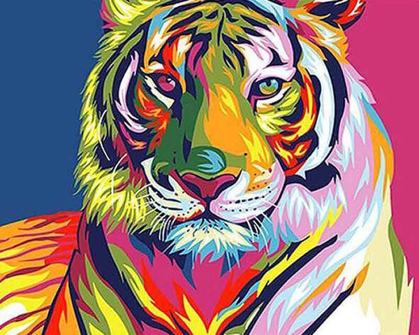 Picarts™ Abstract Colorful Tiger Paint-By-Numbers Kit