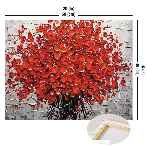 Picarts™ Abstract Red Flowers Paint-By-Numbers Kit