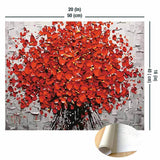Abstract Red Flowers Paint-By-Numbers Kit 40x50 (cm) / Unframed