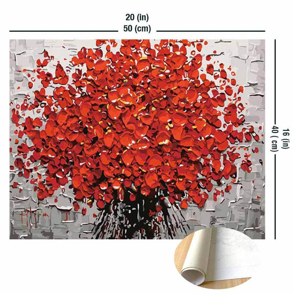Abstract Red Flowers Paint-By-Numbers Kit 40x50 (cm) / Unframed