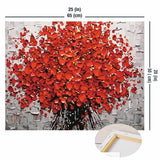 Abstract Red Flowers Paint-By-Numbers Kit 50x65 (cm) / Framed