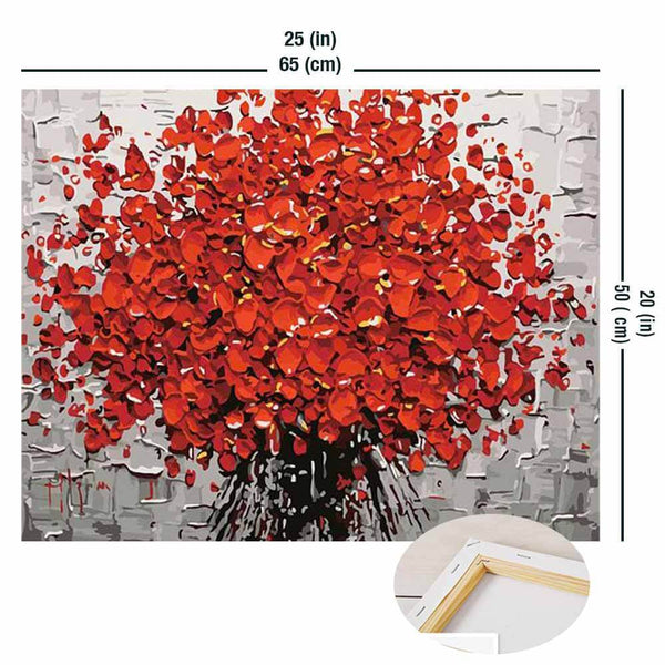 Picarts™ Abstract Red Flowers Paint-By-Numbers Kit